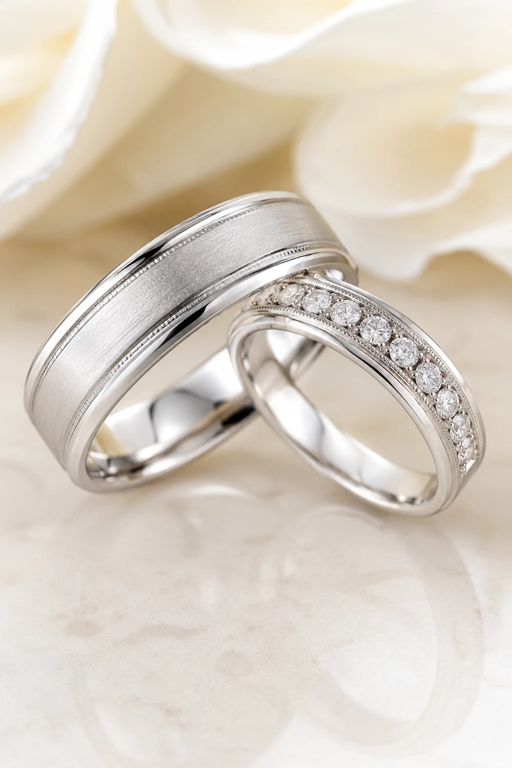 Wedding Rings Sets His and Hers with Diamond Accents — wedding rings sets his and hers style outfit