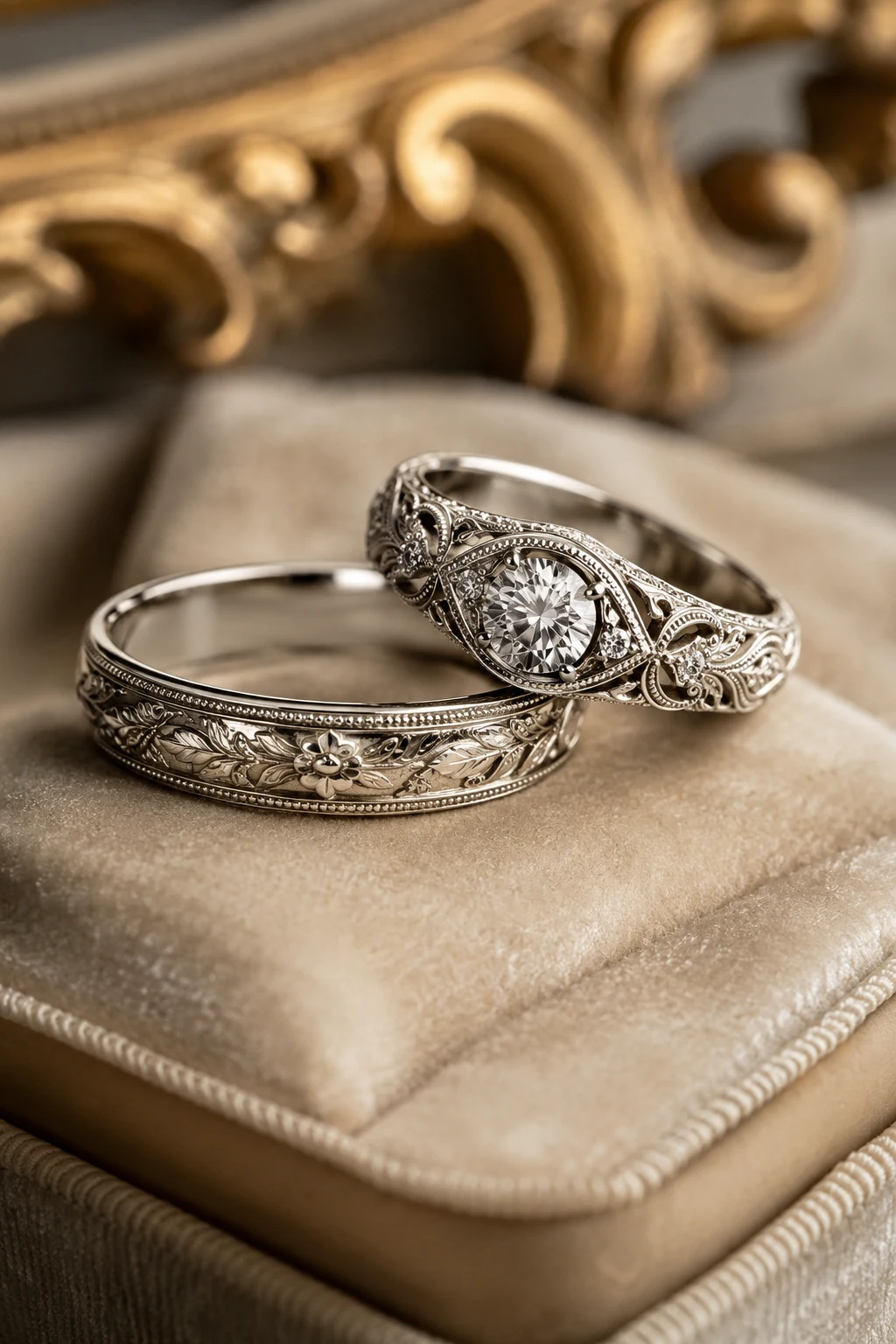 Vintage Wedding Rings Sets His and Hers with Heirloom Charm — wedding rings sets his and hers style outfit