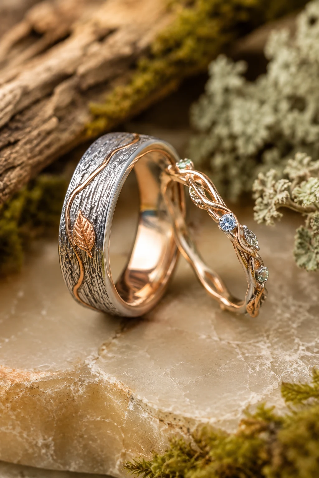 Nature-Inspired Wedding Rings Sets His and Hers — wedding rings sets his and hers style outfit
