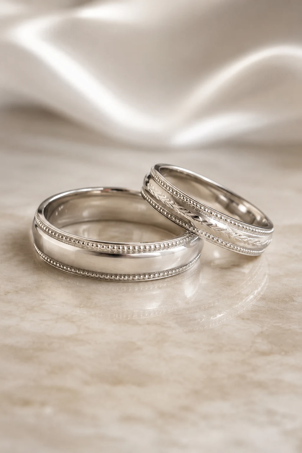 Wedding Rings Silver with Vintage Milgrain Details — wedding rings silver style outfit