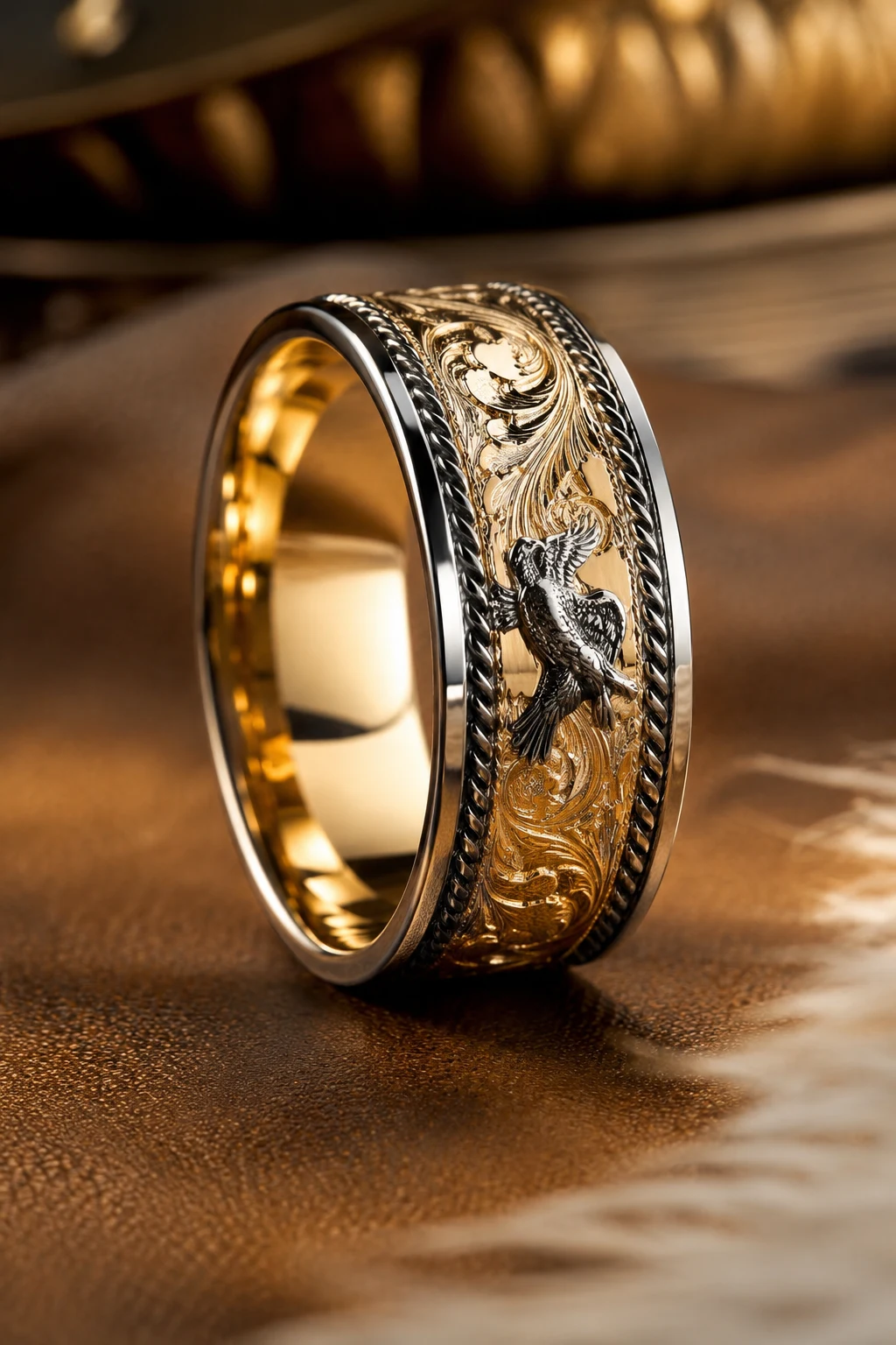 Classic Cowboy Engraved Western Wedding Rings — western wedding rings style outfit