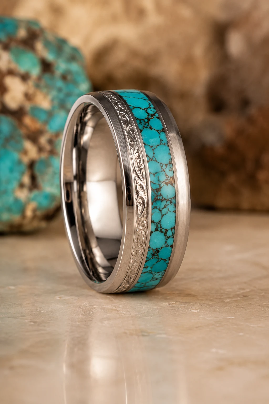 Turquoise Inlay Western Wedding Rings That Pop — western wedding rings style outfit