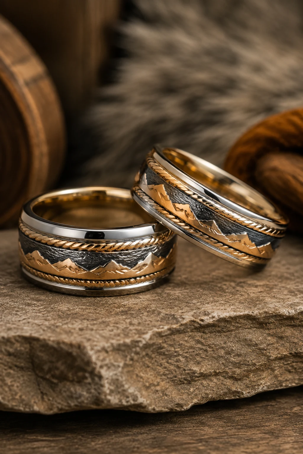 Two-Tone Western Wedding Rings for Modern Cowboys — western wedding rings style outfit