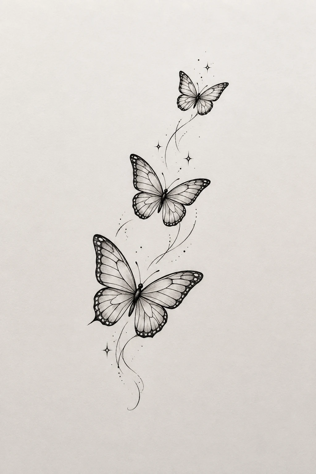 Fine-Line Trio — 3 butterfly tattoo style outfit
