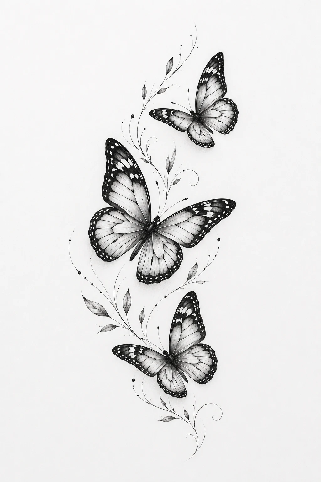 Three Butterflies on the Shoulder Blade — 3 butterfly tattoo style outfit
