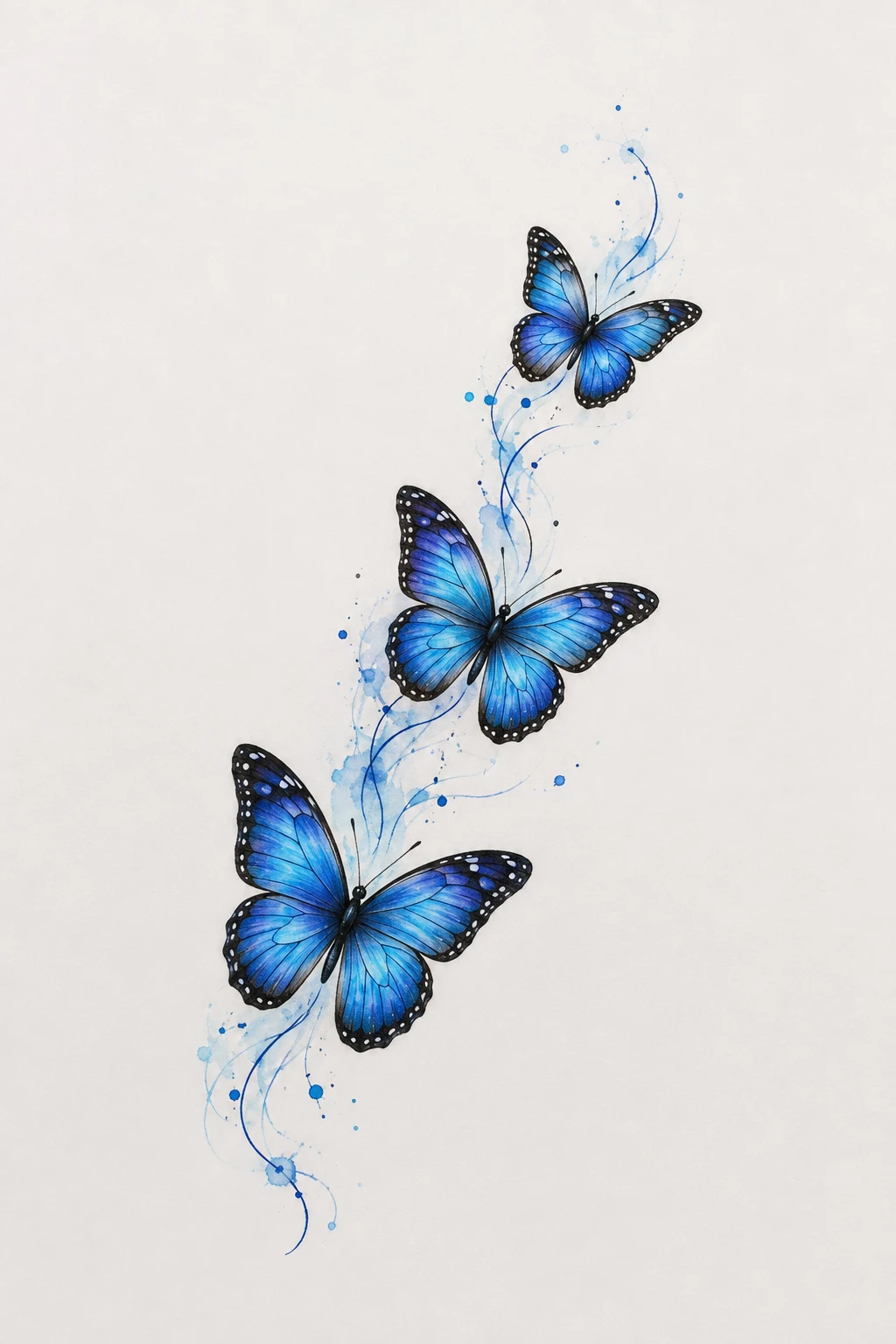 Blue Morpho Flight — 3 butterfly tattoo style outfit