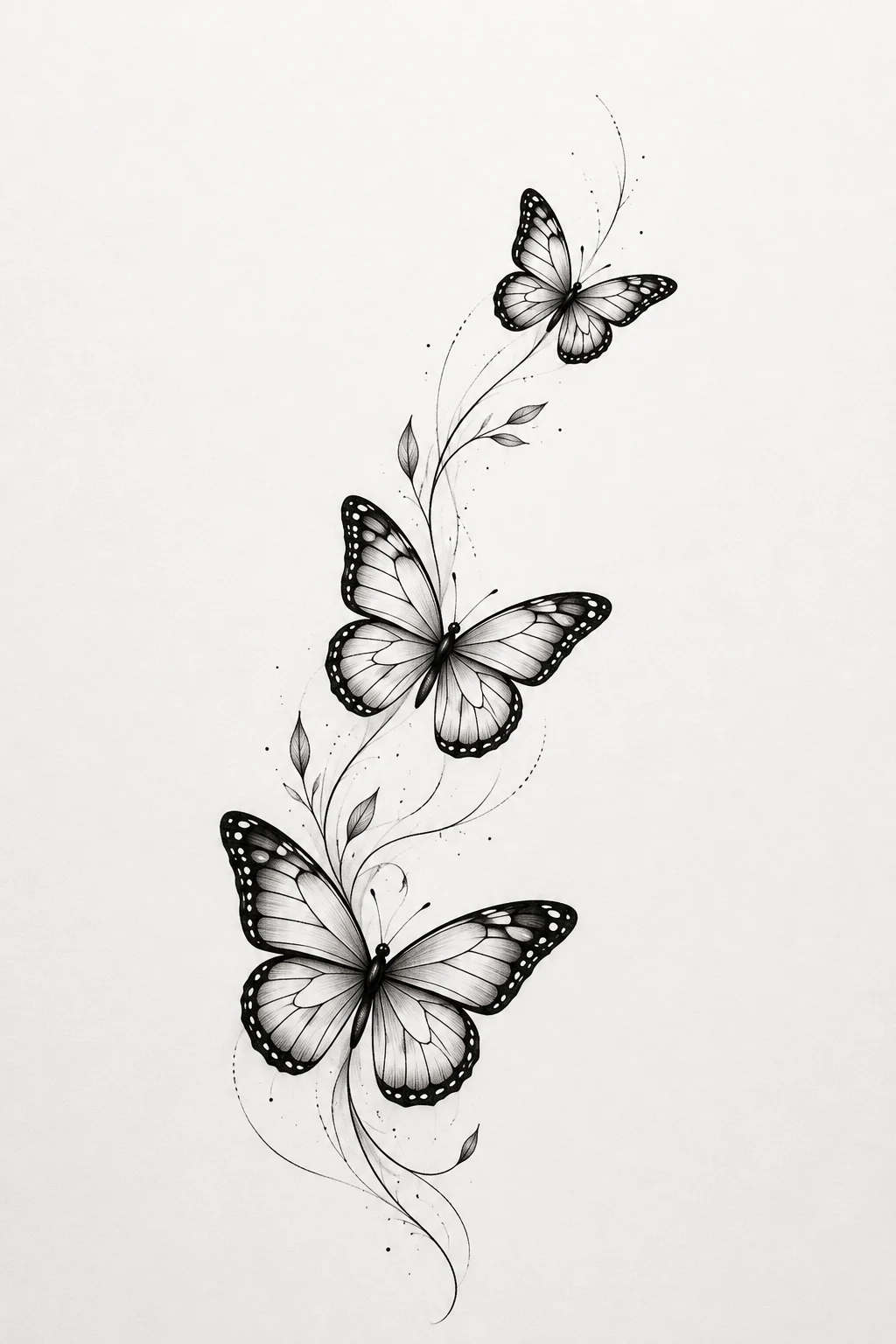 Three Butterflies on the Arm — 3 butterfly tattoo style outfit