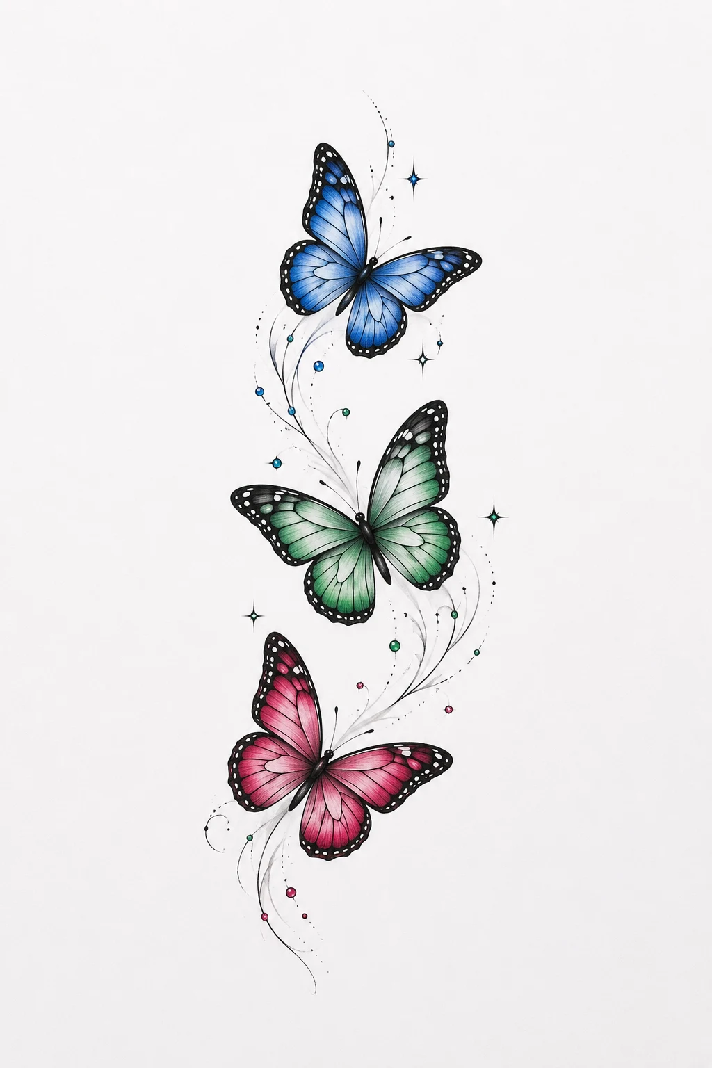 Butterfly Birthstone Colors — 3 butterfly tattoo style outfit