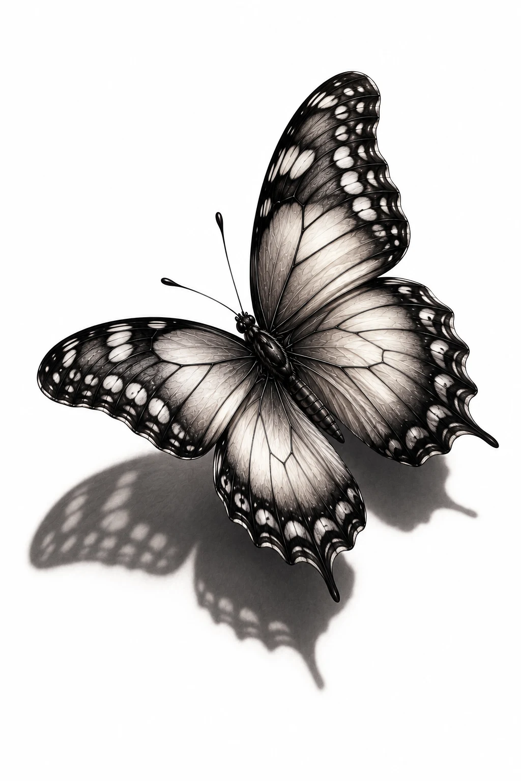 Butterfly With a Shadow — 3d butterfly tattoo style outfit