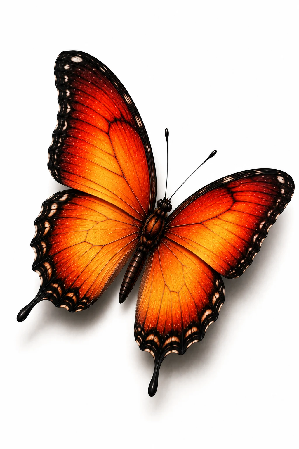 Sunset Orange Butterfly — 3d butterfly tattoo style outfit