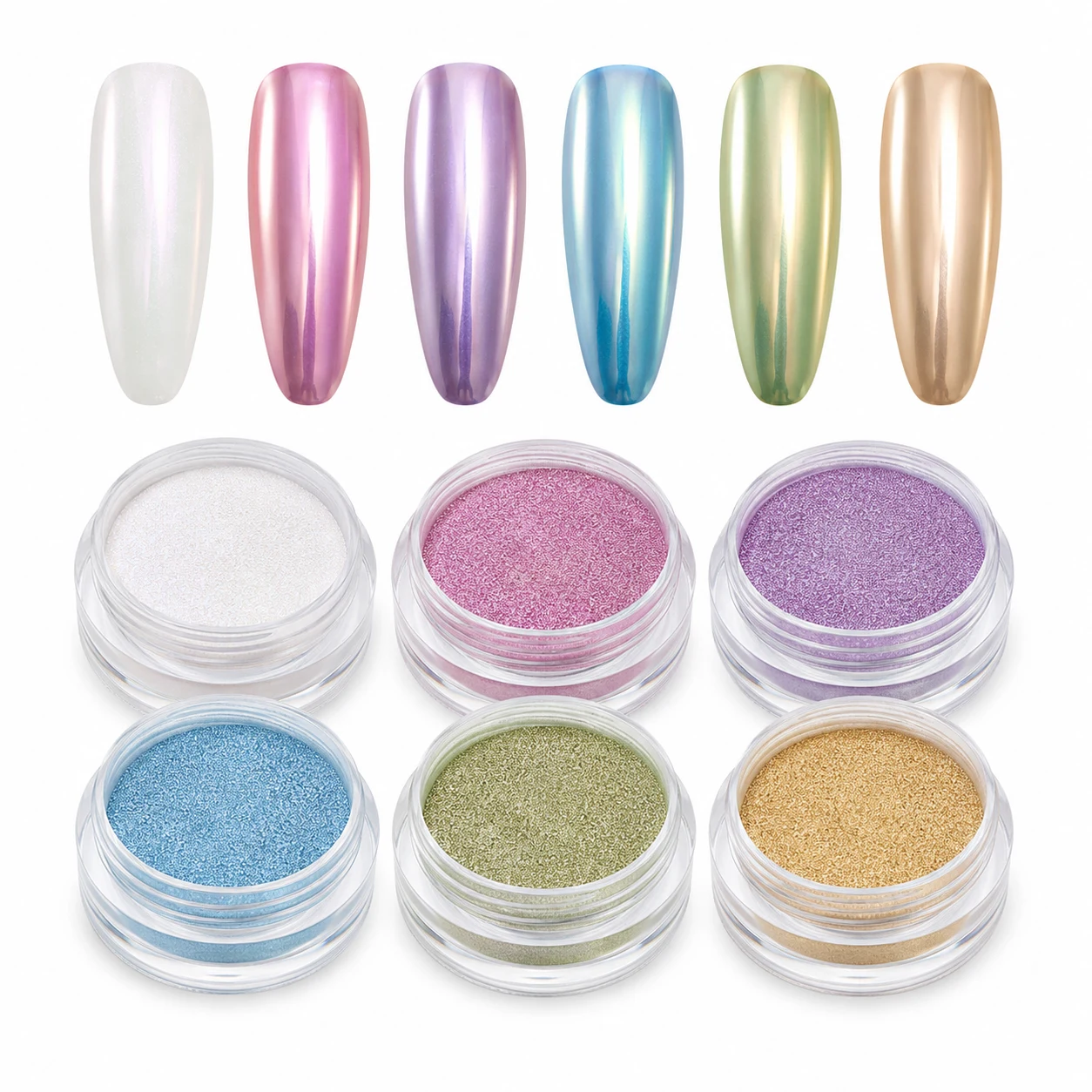 Artdone Chrome Nail Powder Mirror Effect Pearl Chrome Pigment Set