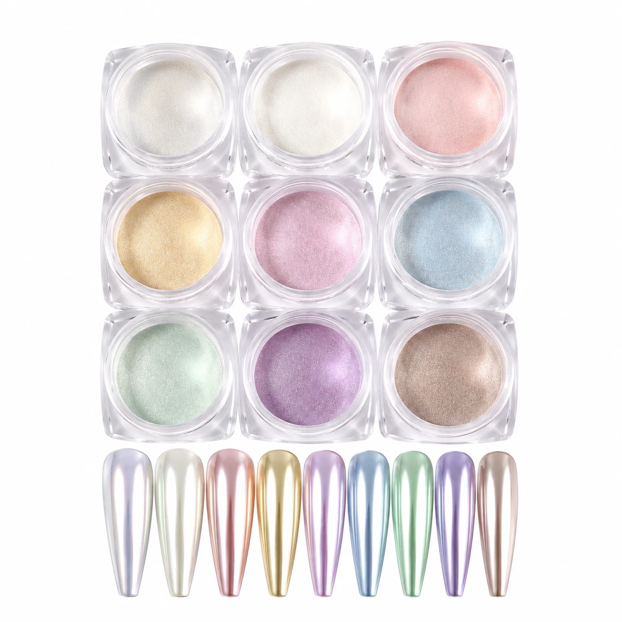 Artdone Pearl Chrome Nail Powder Mirror Effect Pigment Set