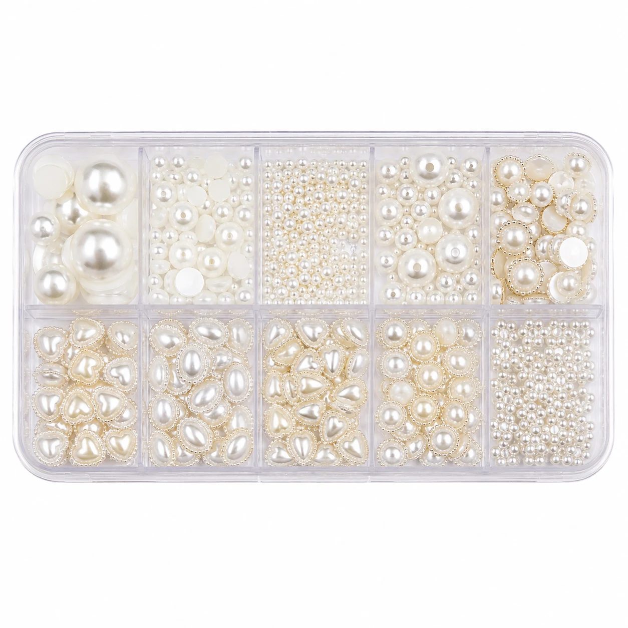 FANDAMEI Pearl Nail Charms Mixed Sizes