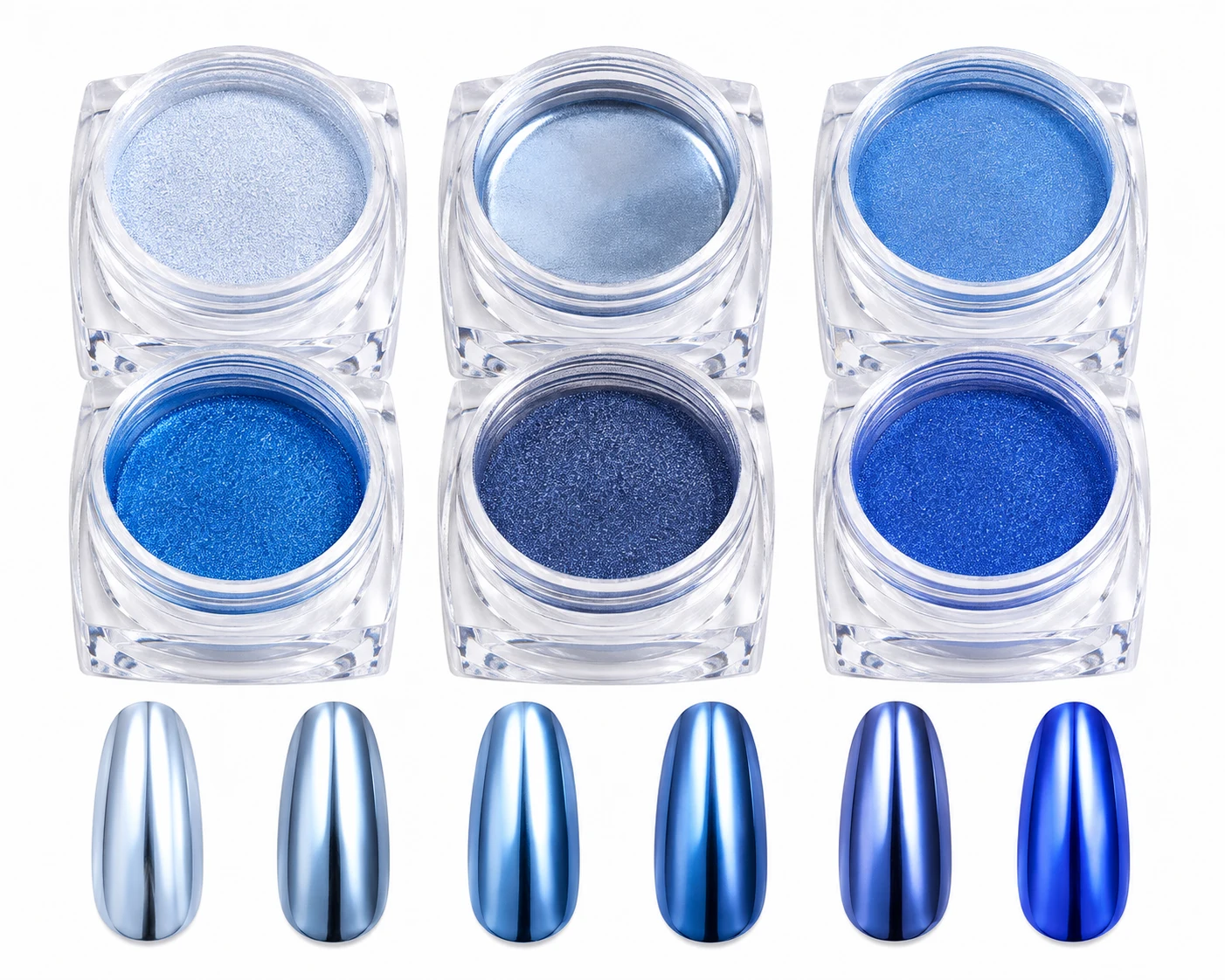 Saviland Blue Chrome Nail Powder Set