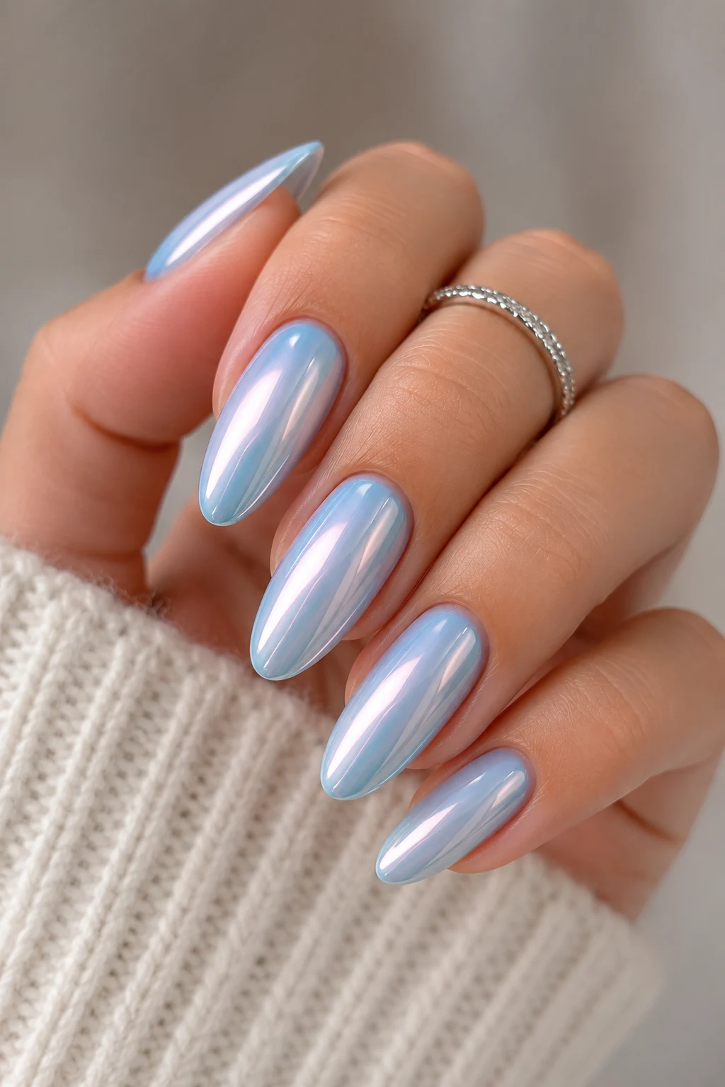 Glazed Donut Baby Blue Chrome Nails Pinterest — baby blue chrome nails pinterest style outfit