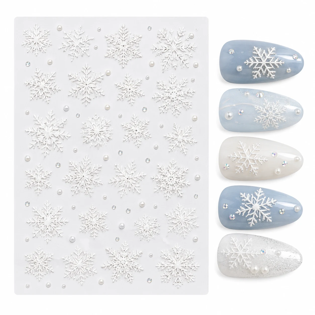 SAVILAND 3D Snowflake Nail Stickers