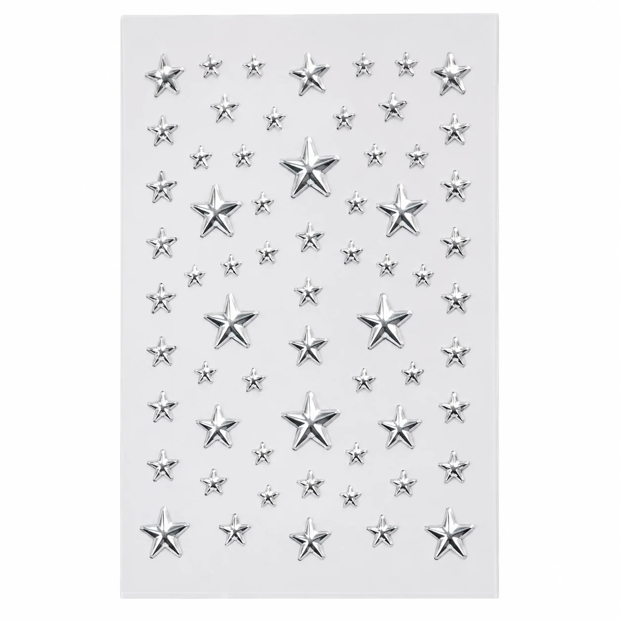 5D Self-Adhesive Silver Star Nail Stickers