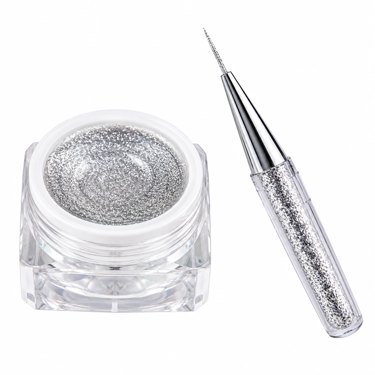 Makartt Silver Glitter Nail Art Liner Gel