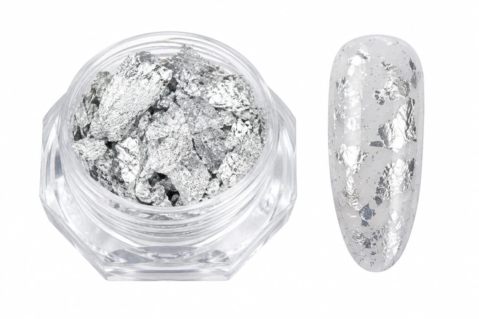 Teenitor Silver Foil Flakes for Nail Art