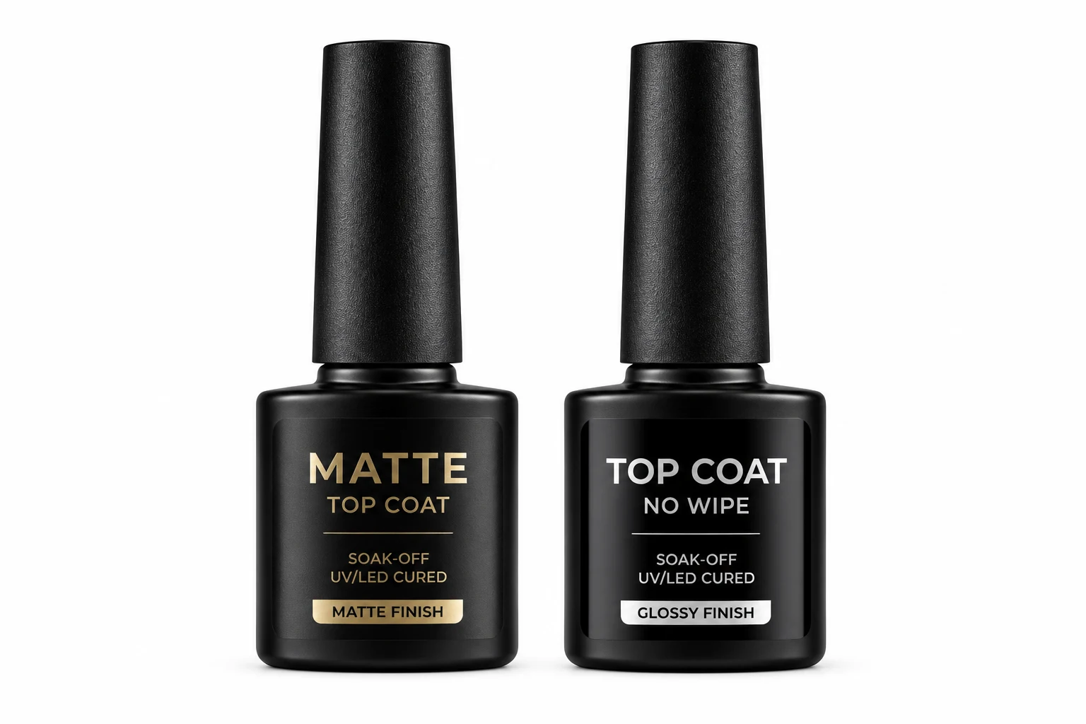 Modelones Matte Gel Top Coat and Glossy No Wipe Top Coat Set