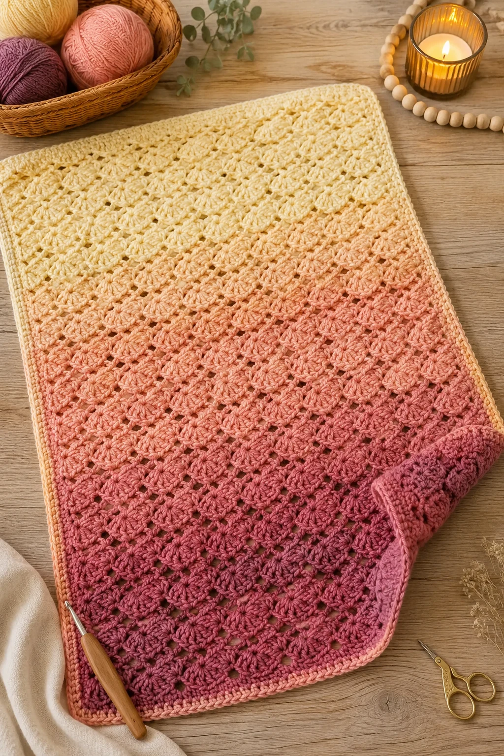 Sunset Ombre Baby Blanket — baby crochet ideas blankets style outfit