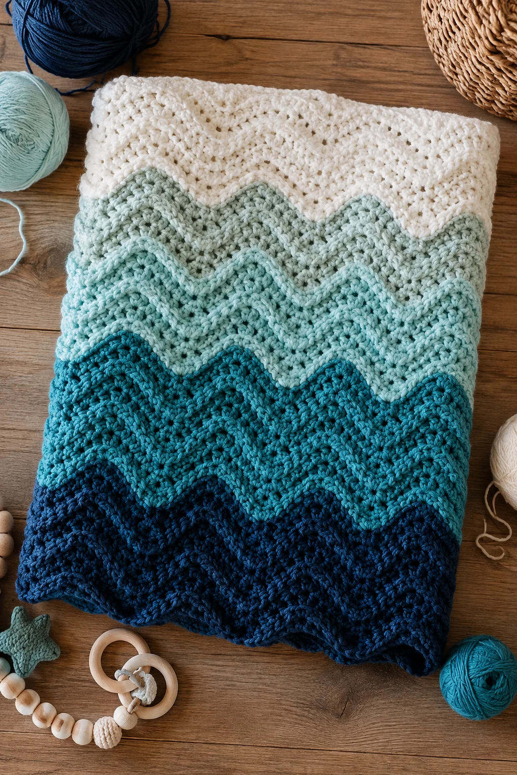 Ocean Wave Baby Blanket — baby crochet ideas blankets style outfit