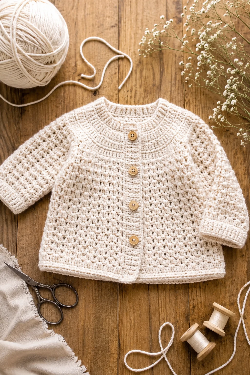 Classic Crochet Baby Cardigan — baby crochet ideas clothes style outfit