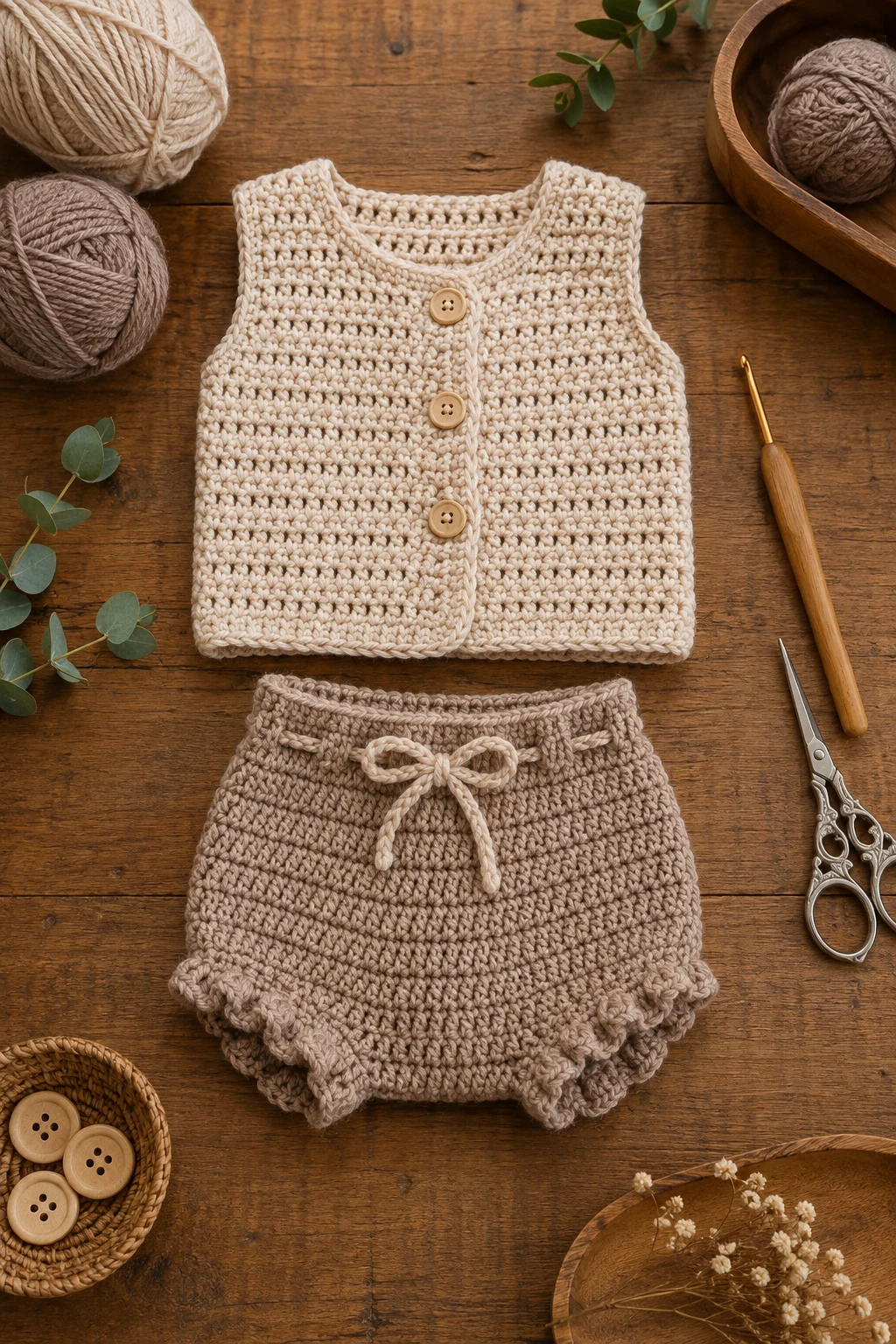 Crochet Baby Vest-and-Bloomer Outfit — baby crochet ideas clothes style outfit