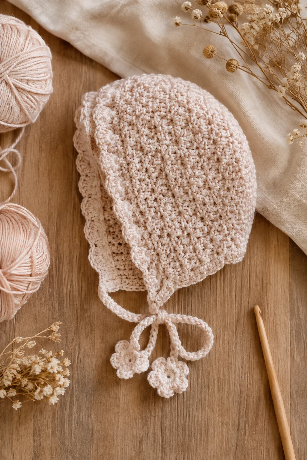 Newborn Crochet Bonnet — baby crochet ideas clothes style outfit