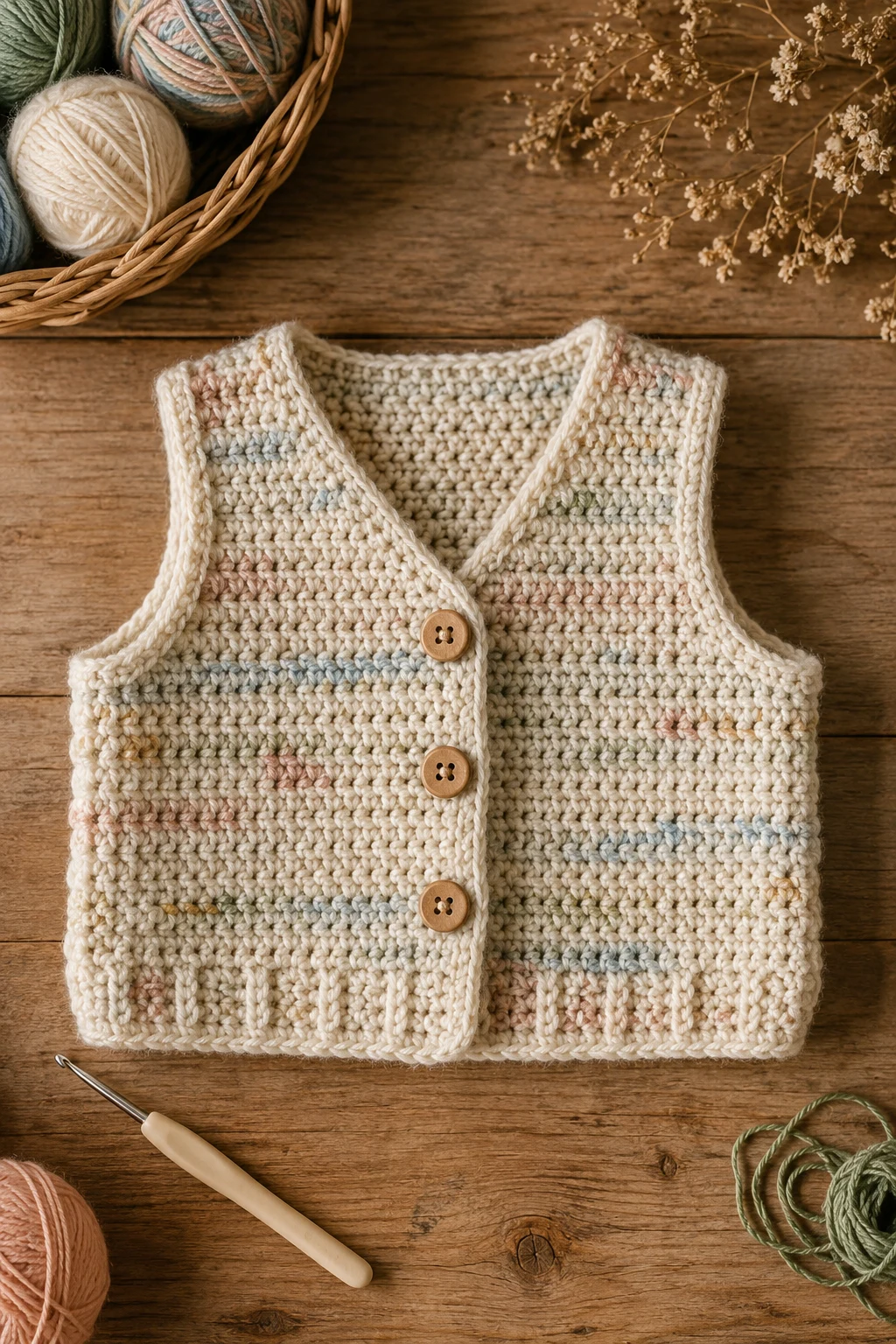 Tiny Crochet Vest — baby crochet ideas clothes style outfit