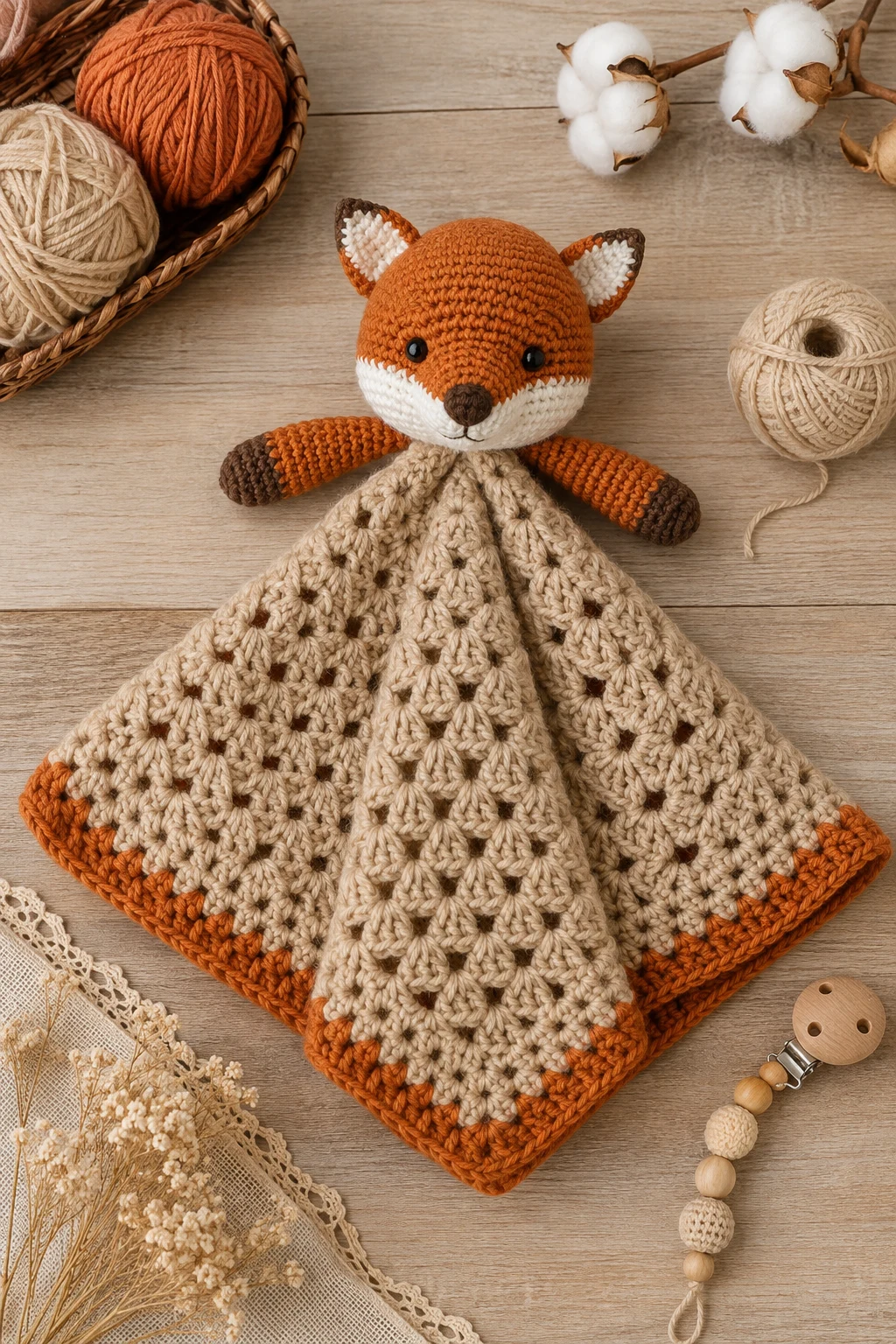 Woodland Animal Lovey — baby crochet ideas gender neutral style outfit