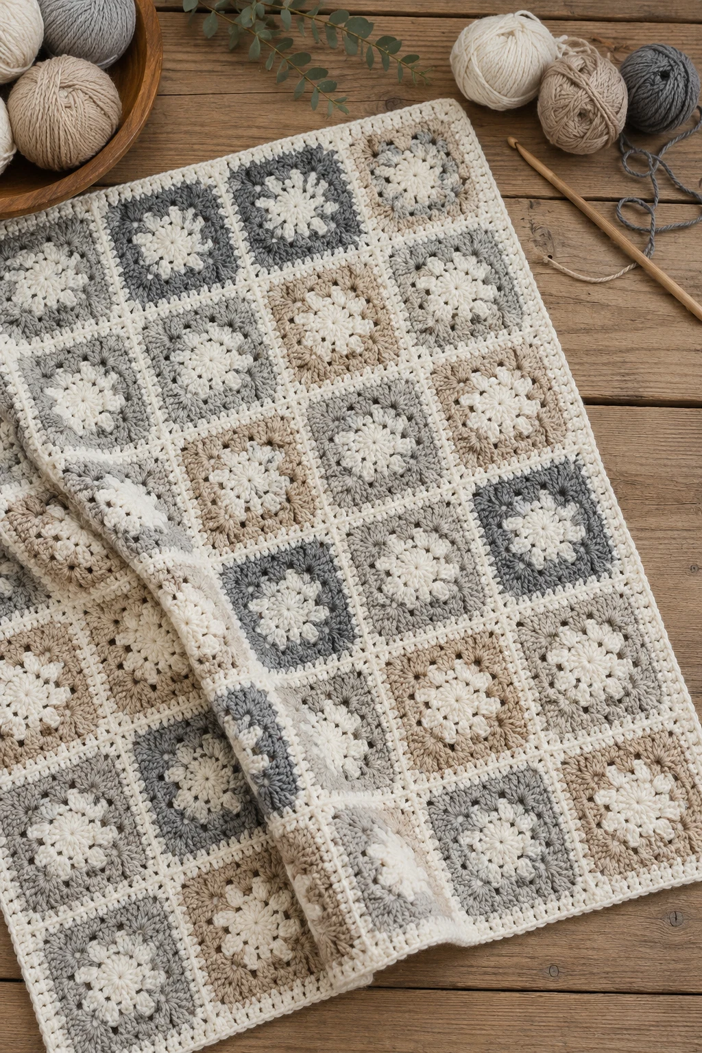 Neutral Granny Square Baby Quilt — baby crochet ideas gender neutral style outfit