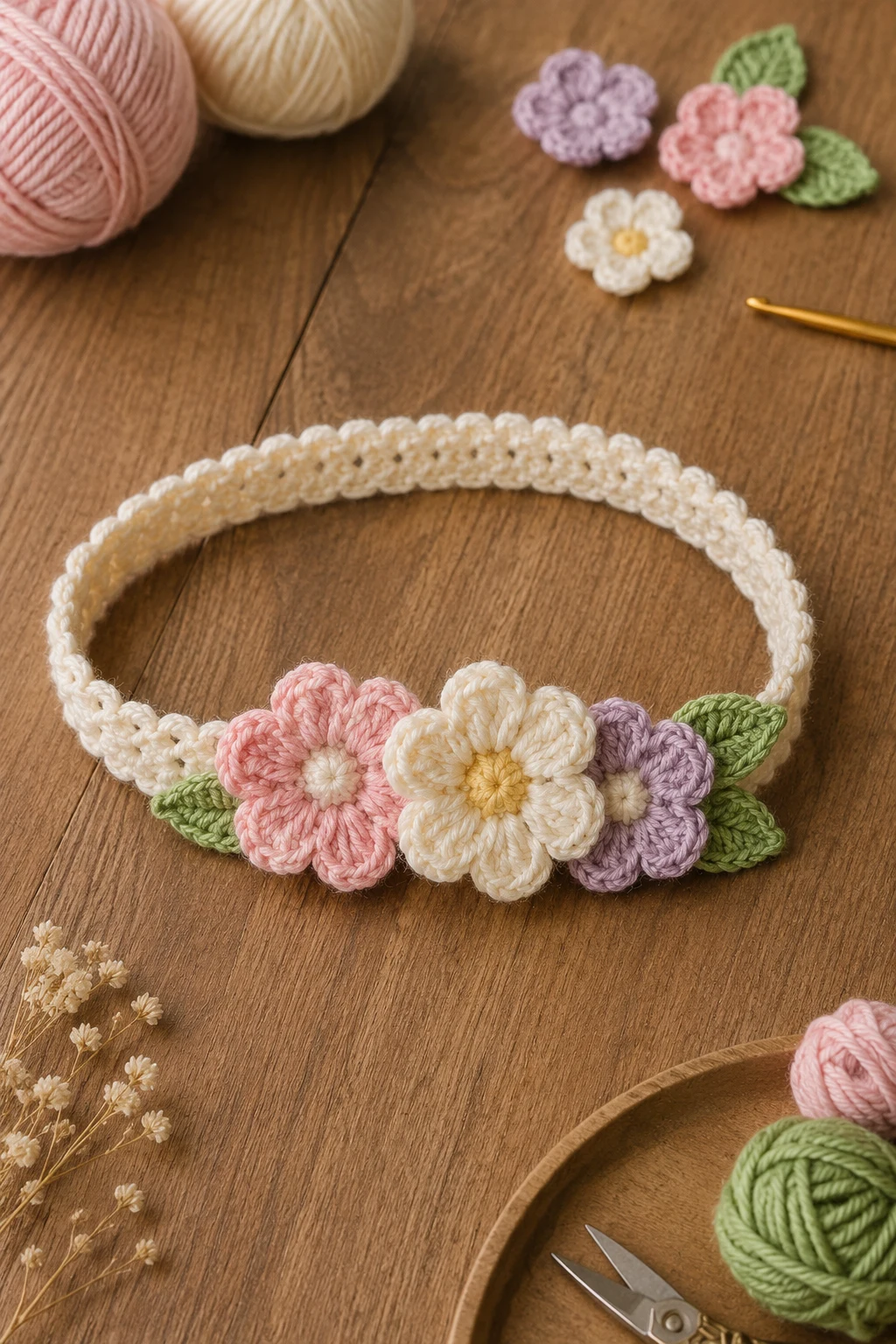 Crochet Flower Headband — baby crochet ideas girl style outfit