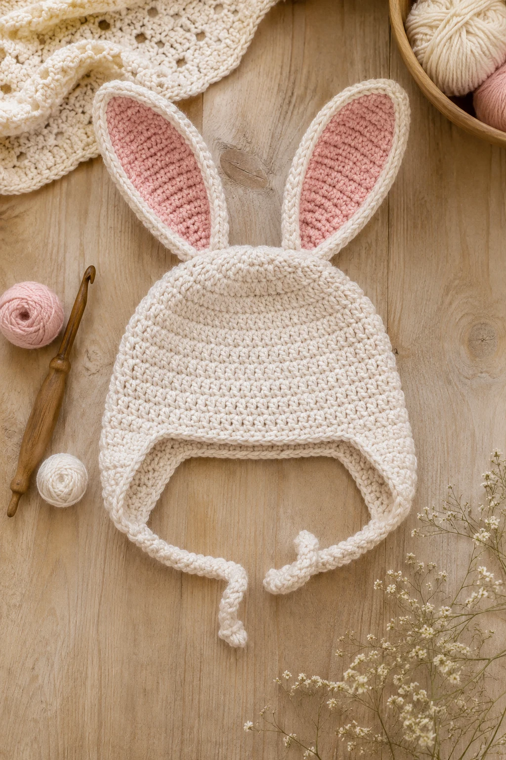 Bunny-Ear Baby Hat — baby crochet ideas girl style outfit