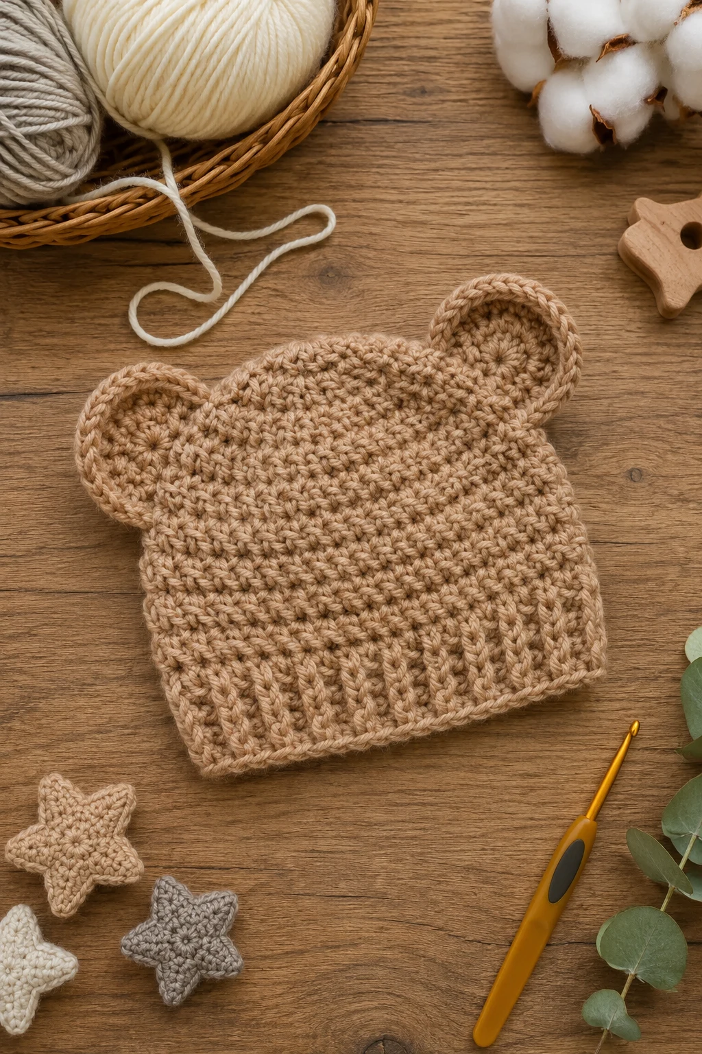 Bear-Ear Baby Hat — baby crochet ideas projects style outfit