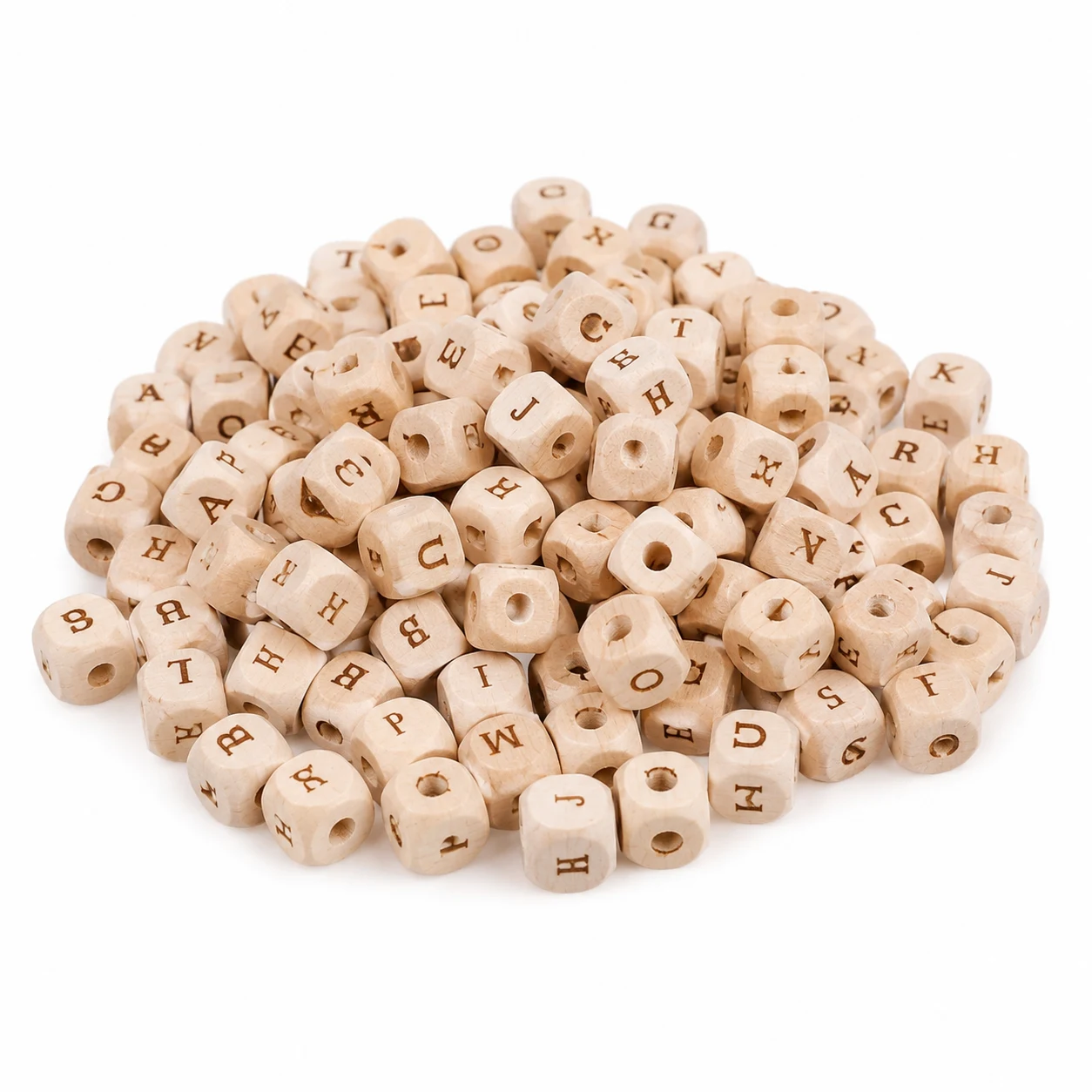 PH PandaHall Wooden Alphabet Letter Beads