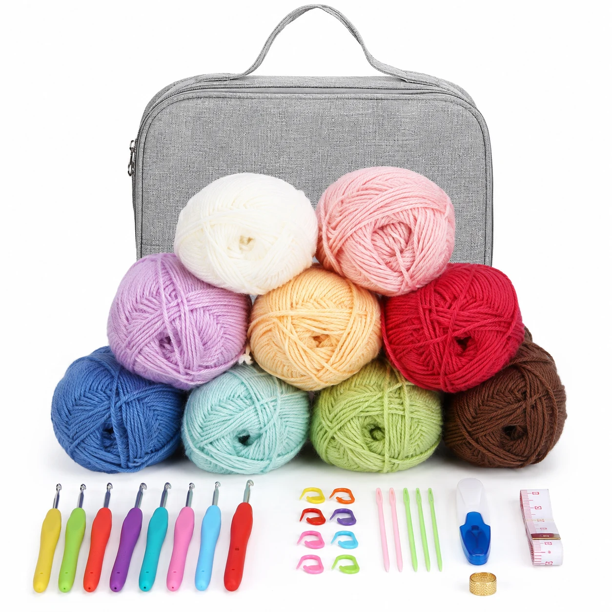 INSCRAFT Crochet Kit with Yarn and Hooks