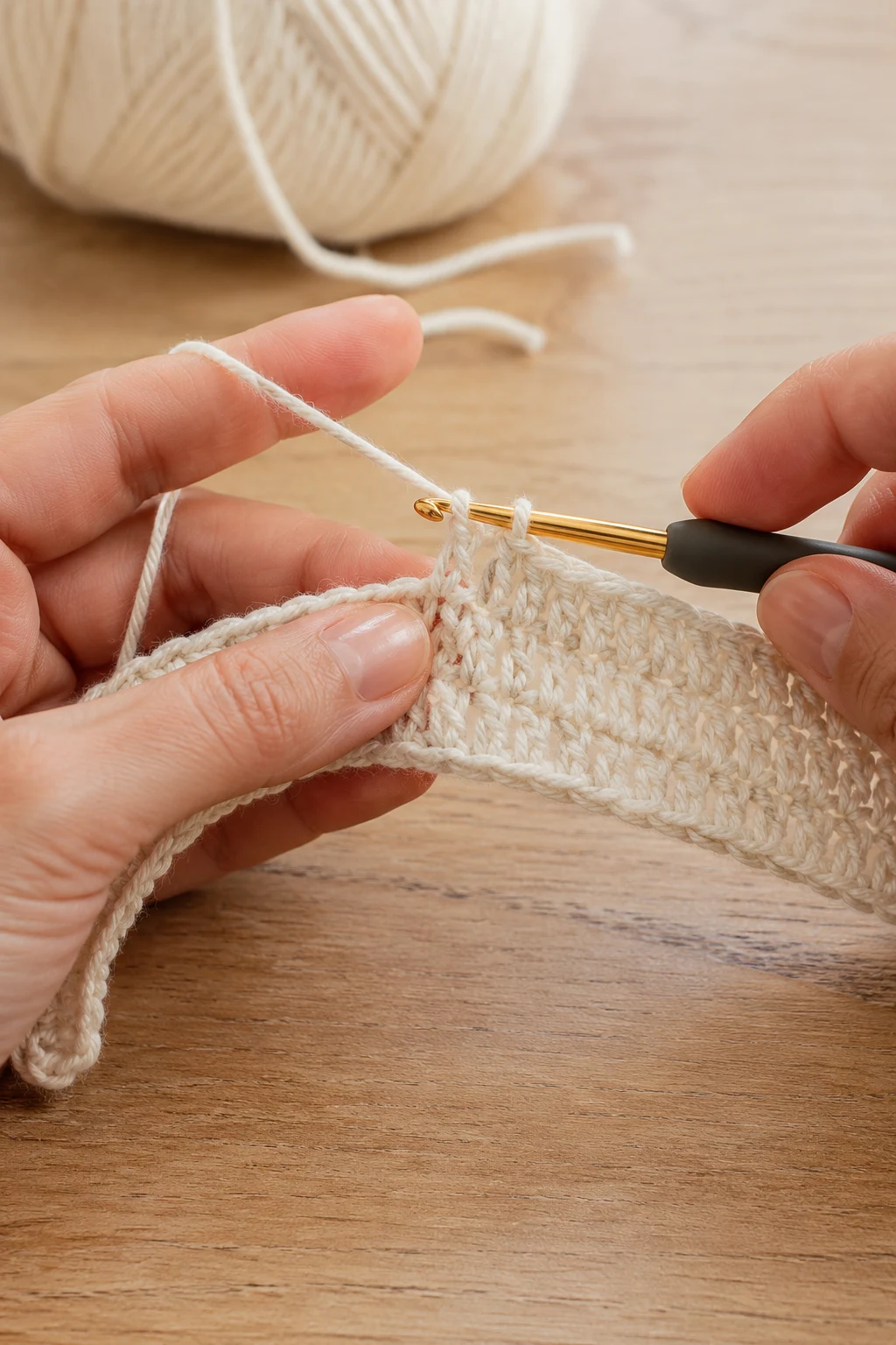 hands actively performing the 
