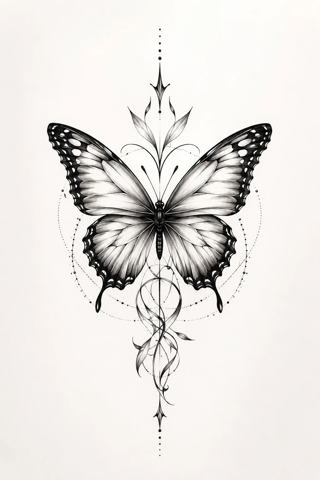 Butterfly With Initials — back butterfly tattoo style outfit