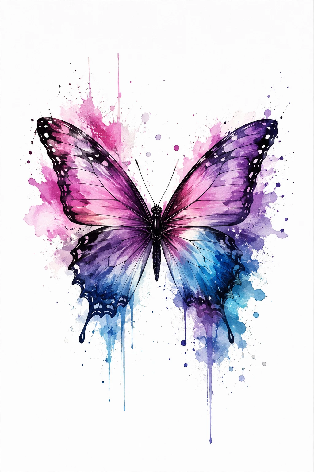 Watercolor Butterfly — back butterfly tattoo style outfit