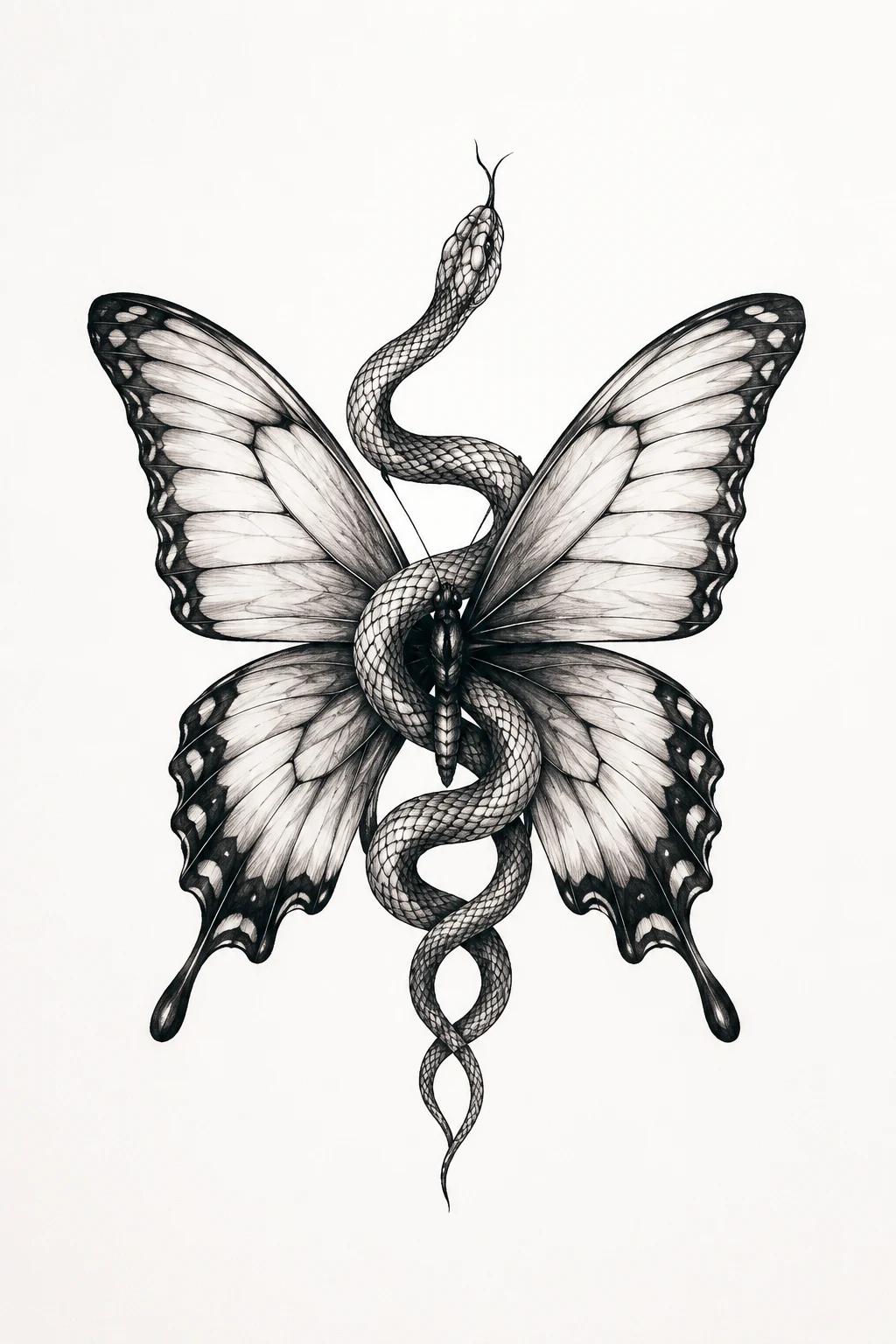 Butterfly and Snake — back butterfly tattoo style outfit