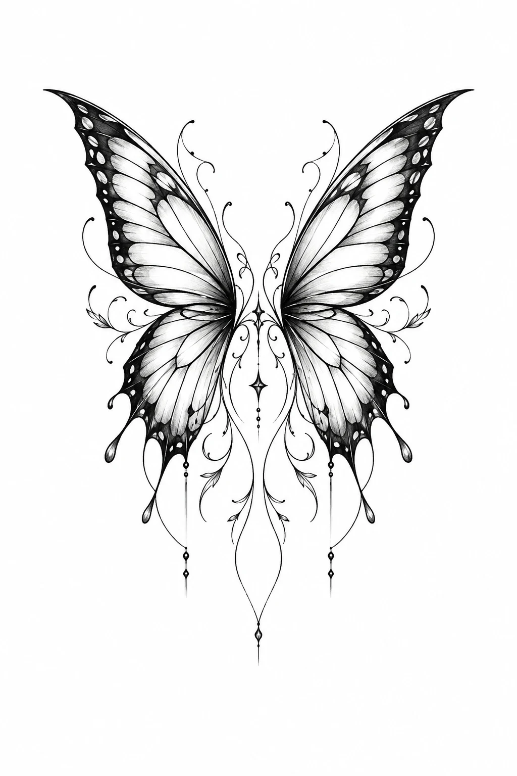 Butterfly Wings Tattoo Back — back butterfly tattoo style outfit