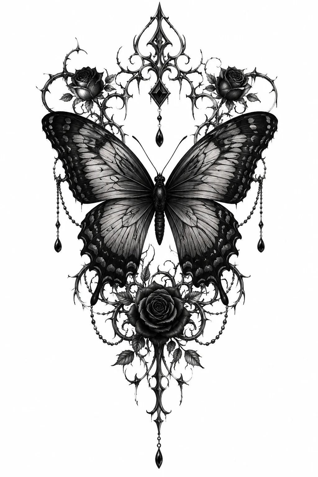 Gothic Butterfly — back butterfly tattoo style outfit