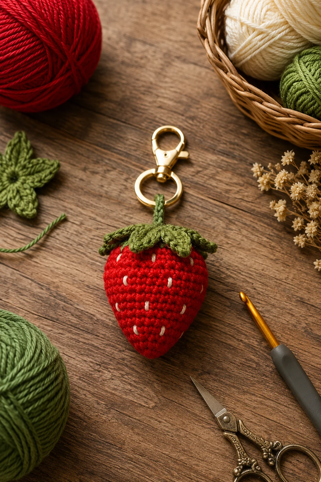 Strawberry Sweetheart — bag charms crochet style outfit