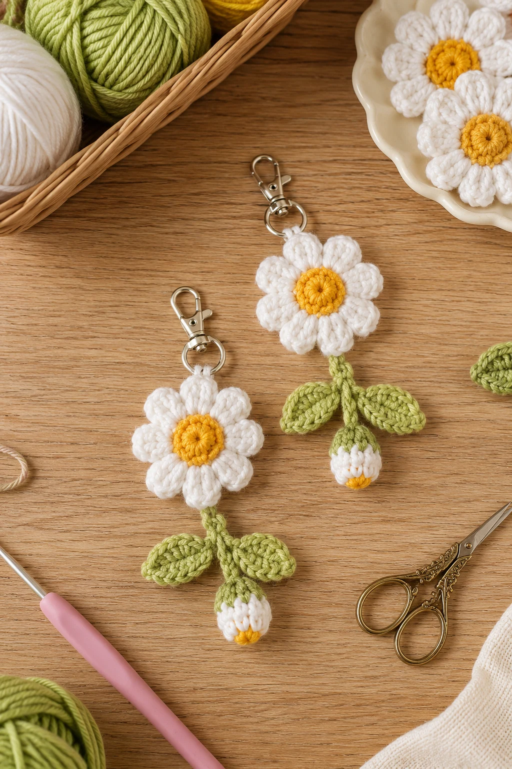 Mini Daisy Pop — bag charms crochet style outfit