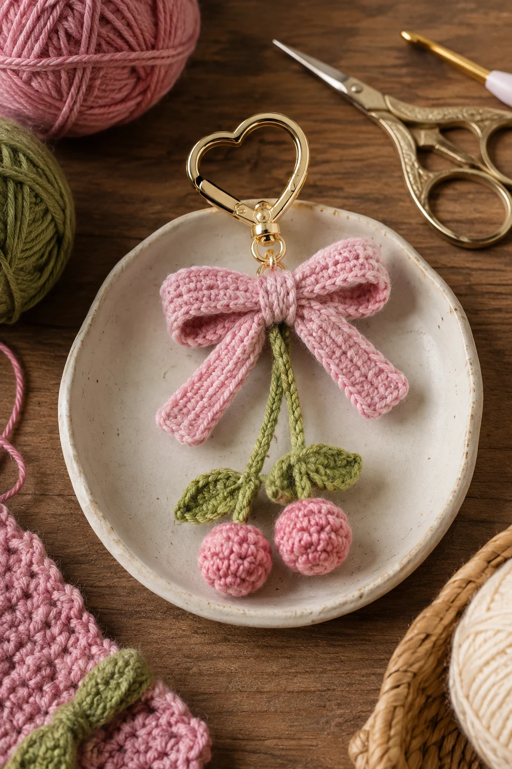 Tiny Bow Beauty — bag charms crochet style outfit