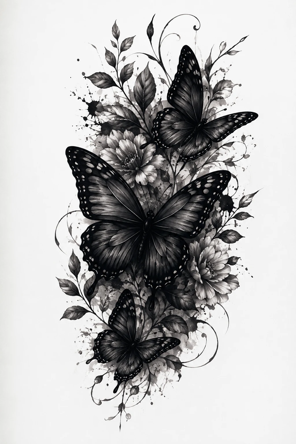 Black Butterfly Tattoo Cover Up — black butterfly tattoo style outfit