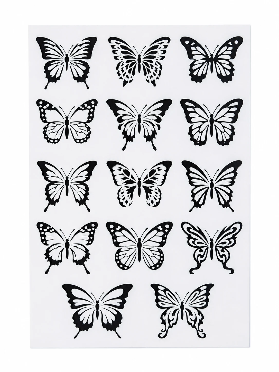 Butterfly Temporary Tattoo Stencil Sheet