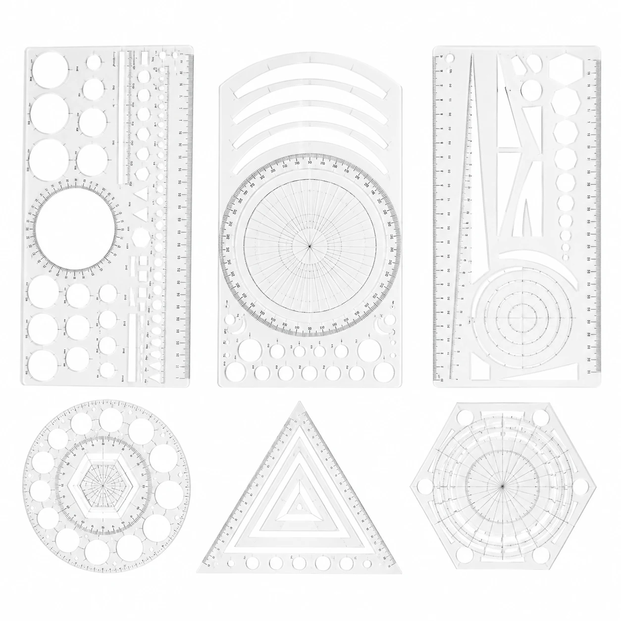 Tattoo Geometry Drawing Ruler Template Set