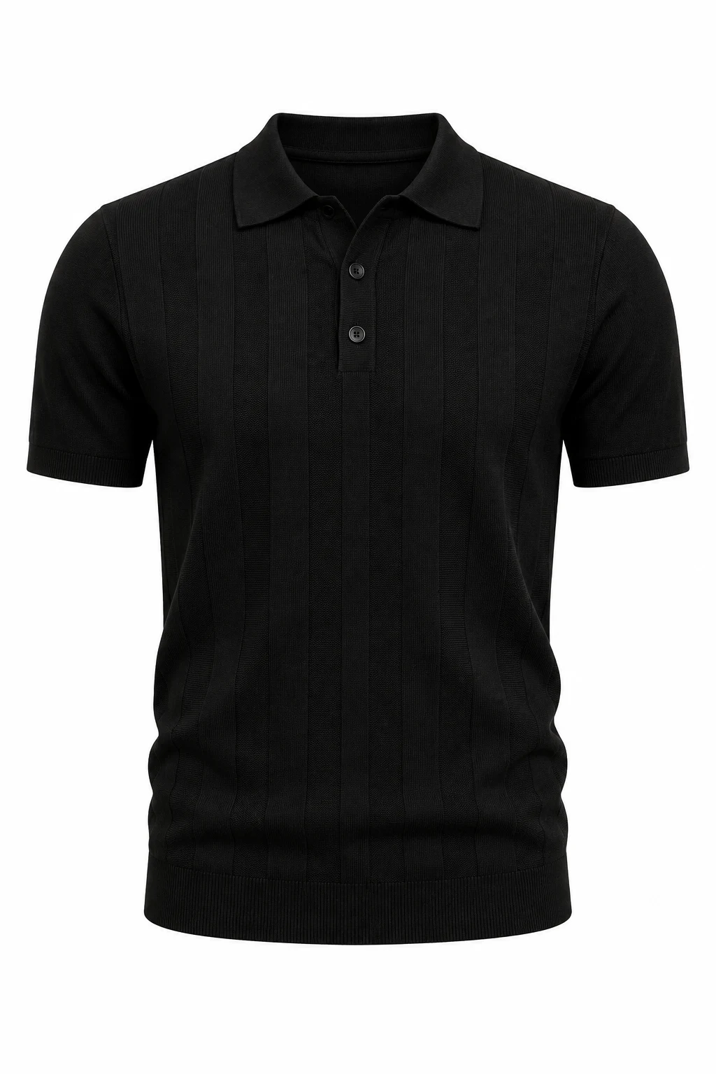 COOFANDY Men's Knit Polo Shirt Black